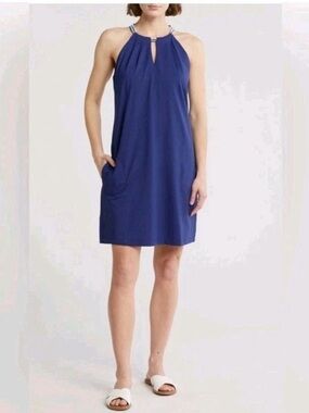 Tommy Bahama Aubrey Playa Del Ray Halter Dress Island Navy NWT Small $148